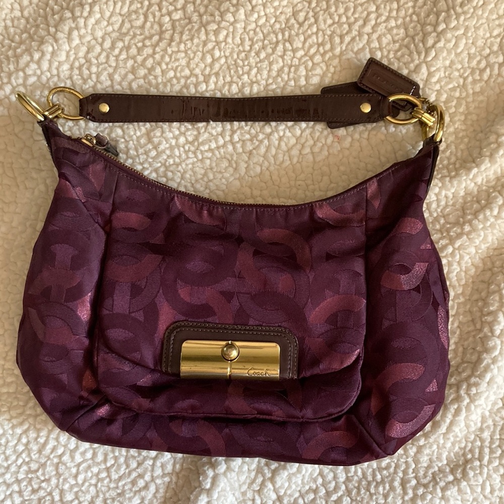 Coach hobo bag with brass accents
